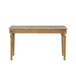 Daesha 22 in. Marble Top and Antique Gold 37 in. Rectangle Marble Console Table with Corner;Finished