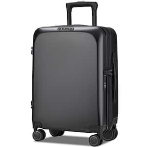 20 in. Black Carry On Luggage Spinner Wheels Expandable Hard Side Travel Luggage Rolling Suitcase TSA Approved