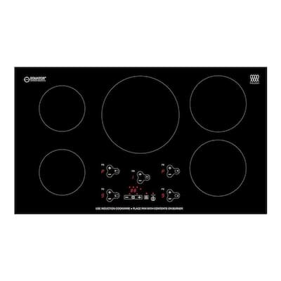 36 in. Smooth Ceramic Electric Induction Cooktop in Black with 5 Elements