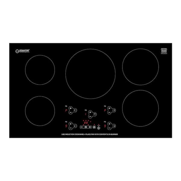 Equator 36 in. Smooth Ceramic 220-Volt Electric Induction Cooktop in Black with 5 Elements