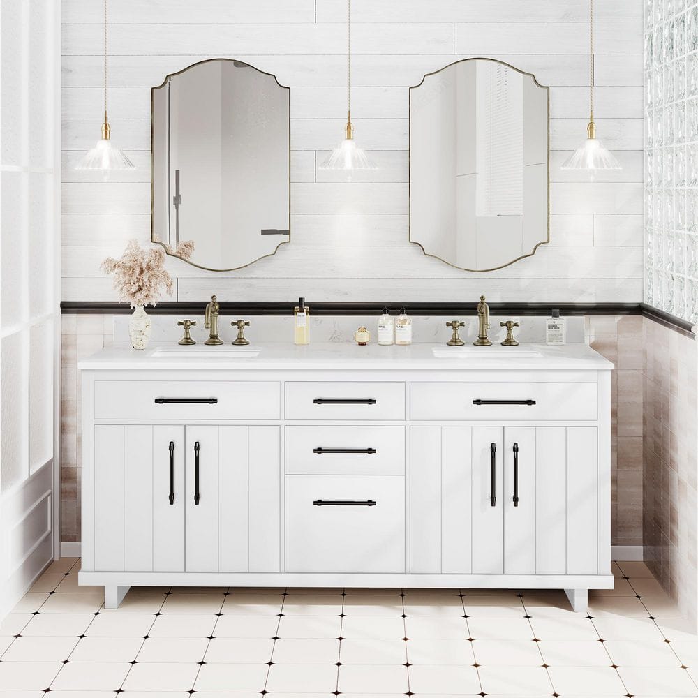 72 in. White Wood Storage Cabinet with Doors and Drawers price history on PriceWatchPro