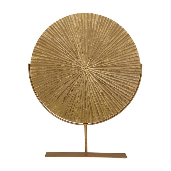 CosmoLiving by Cosmopolitan Gold Wood Carved Starburst Sculpture