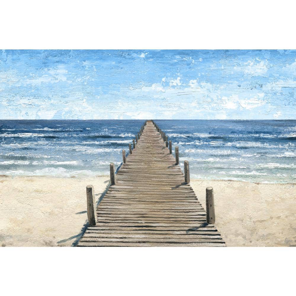 Long Pier to the Ocean by Marmont Hill Unframed Canvas Nature Art Print 8 i