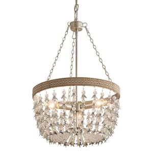 3-Light Contemporary Antique Nickel Crystal Chandelier for Kitchen Island Adjustable Hangding