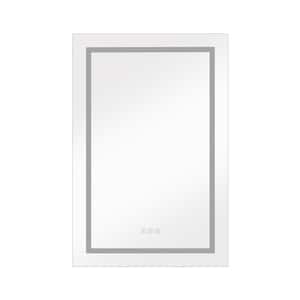 24 in. W x 36 in. H Gold Rectangular Aluminum LED Dimmable Intelligent Switch Medicine Cabinet with Mirror