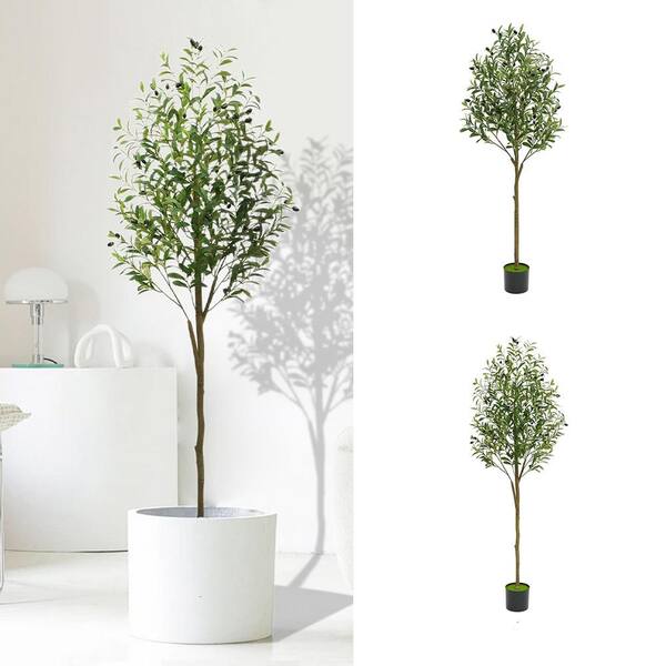 Garvee 5. 9 ft. Artificial Olive Tree, Potted Olive Tree in Pot for Living Room Office Decor