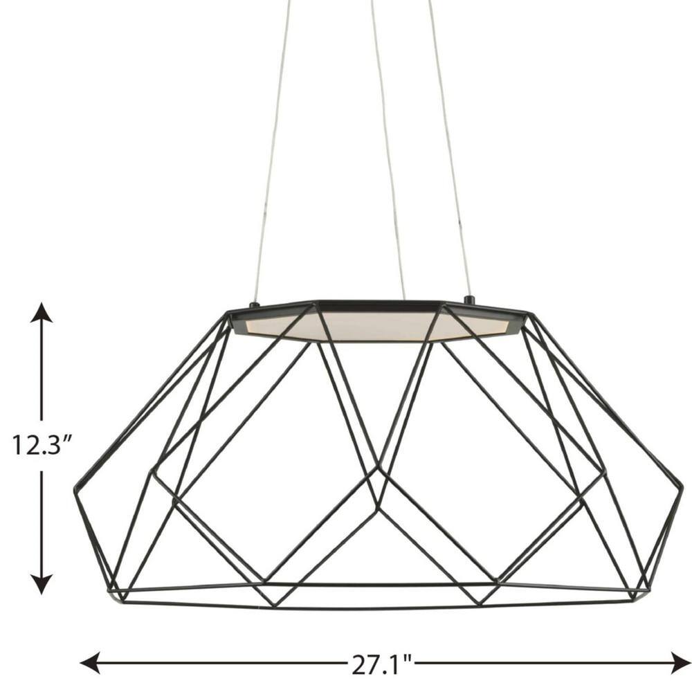 Geodesic Matte Black LED Mid-Century Modern Pendant Light