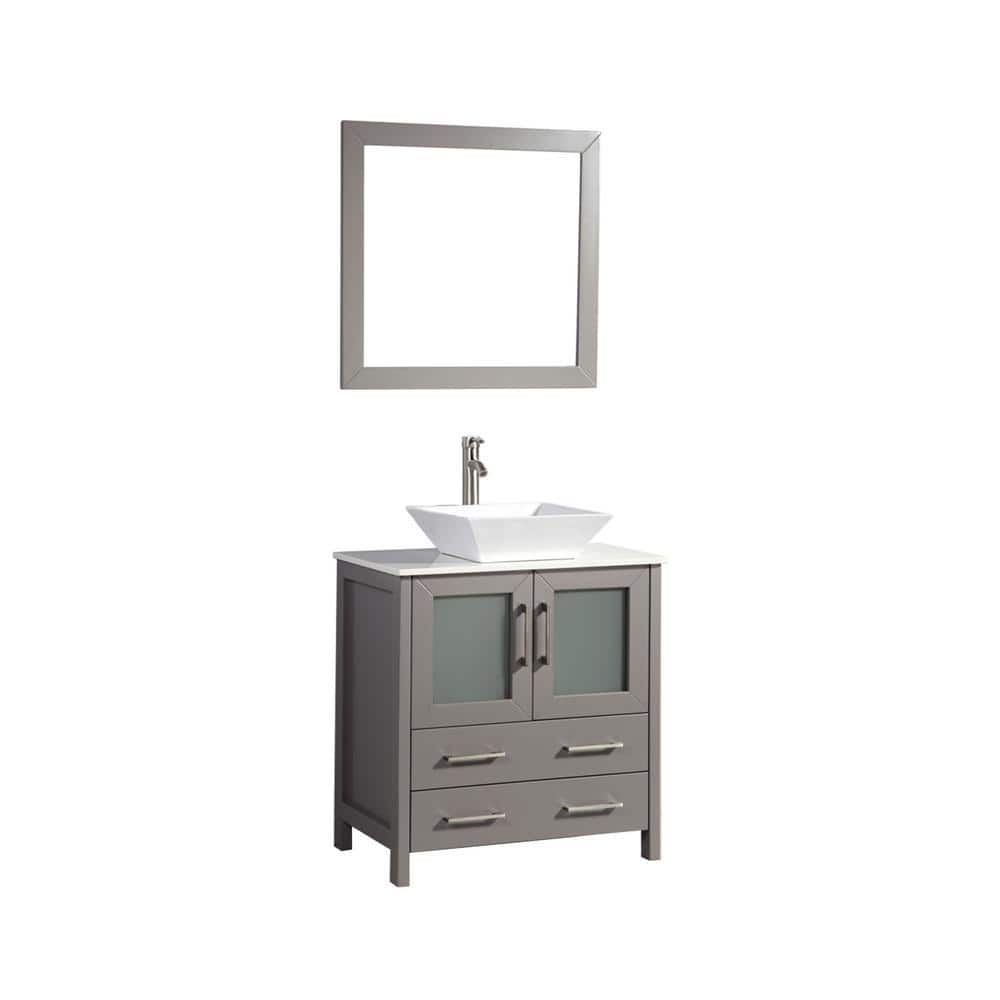 Vanity Art Ravenna 30 in. W Bathroom Vanity in Grey with Single Basin