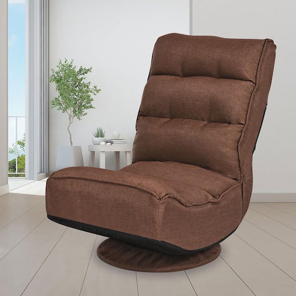 Coffee Gaming Chair Folding Lazy Sofa with 5-Position 360 Degree Swivel (32.5" H x 23" W x 29.5" D)