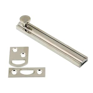 4 in. Solid Brass Bright Nickel Surface Bolt