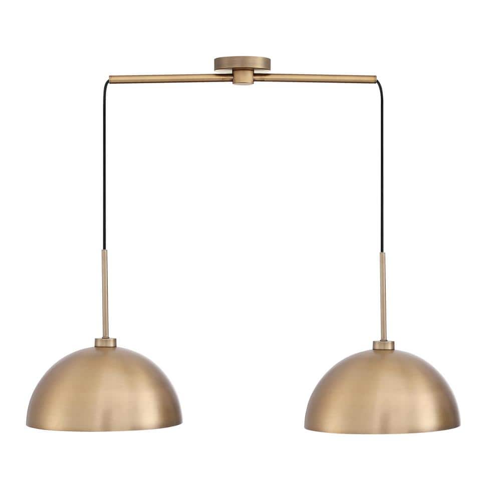 Percy Brass 2-Light Modern Island Pendant Fixture