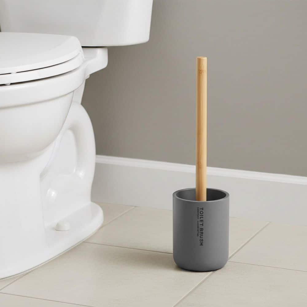 EVIDECO French home goods Modern Matte Gray Toilet Brush Set with
