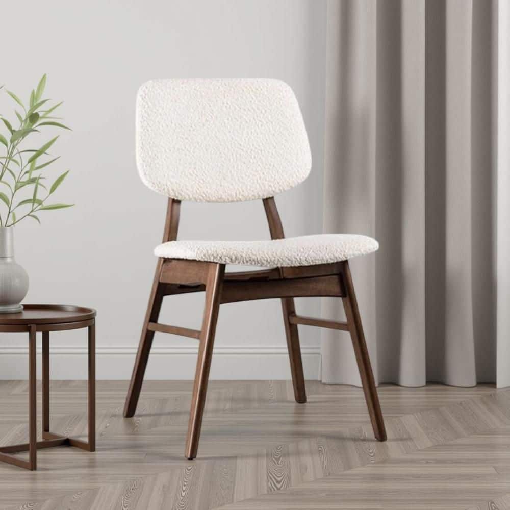 ダイニングチェア ACTUS MOOG DINING CHAIR NUDE WN VER.2 Benjara Lexy Walnut Brown and Beige Fabric With Cushion Dining