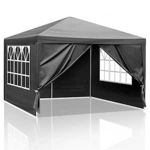 10 ft. x 10 ft. Black Outdoor Party Tent with 4 Sidewalls