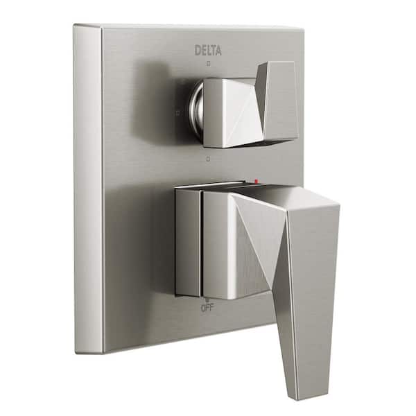 Delta Trillian 2-Handle Wall-Mount 3-Function Diverter Valve Trim Kit in Lumicoat Stainless (Valve Not Included)