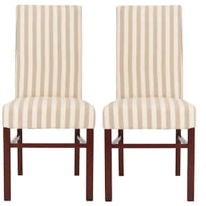 Classic 19.7 in. Off-White/Brown Dining Chair (Set of 2)