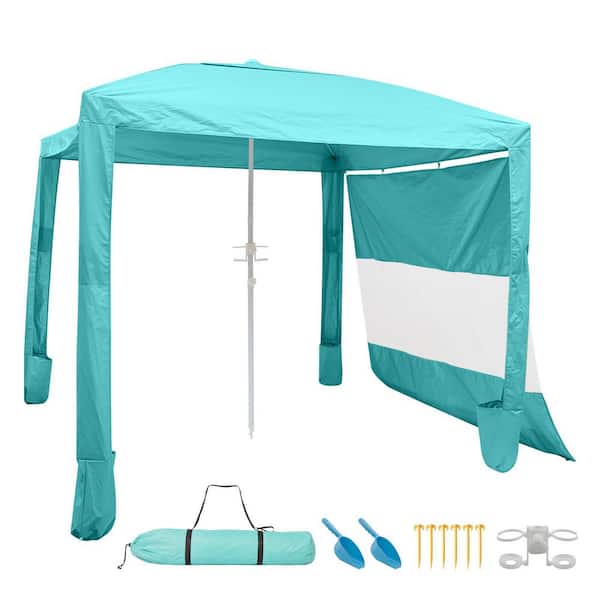 Beach Cabana, Beach Canopy w/ Side Wall, UPF 50+ Protection Sun Shelter w/ Sand Pockets, Green, 8 x 8 ft., 2025 update