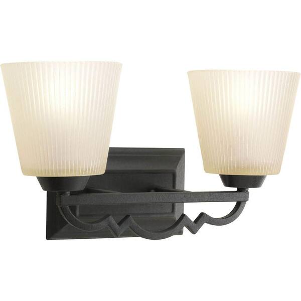 Progress Lighting Meeting Street Collection 2-Light Forged Black Bath Light