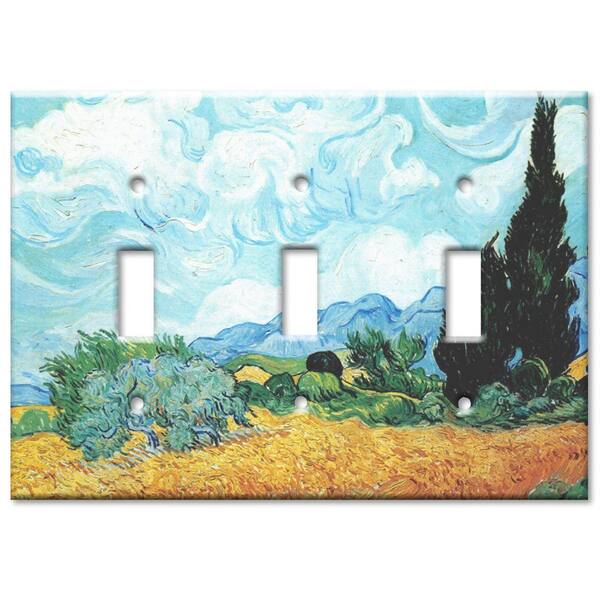 Art Plates Multi-Colored 3-Gang Wall Plate