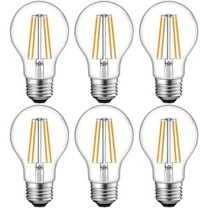 60-Watt Equivalent A19 Dimmable Edison LED Light Bulbs UL Listed 2700K Warm White (6-Pack)