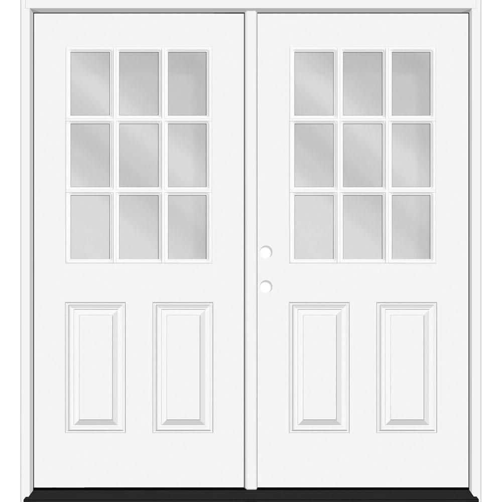 Reliant 72 in. x 80 in. 2P 1/2L 9L-SDL ClearGlass RHIS White Finish Fiberglass Double Prehung Front Door w/6in. Jamb price history on PriceWatchPro