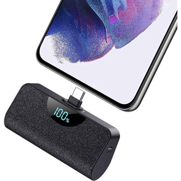 EKIEUDL 5200mAh Mini Portable Charger USB-C Power Bank, LCD Display Battery Pack Compatible with iPhone and Android