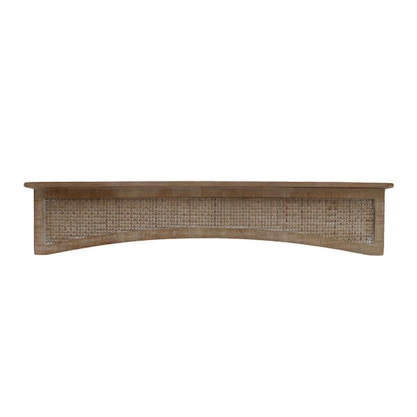 PARISLOFT 24.5-in W x 6.75-in D x 5-in H Brown Long Wood Decorative Wall Shelf