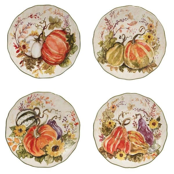 Harvest Morning Assorted Colors Dessert Plates (Set of 4)