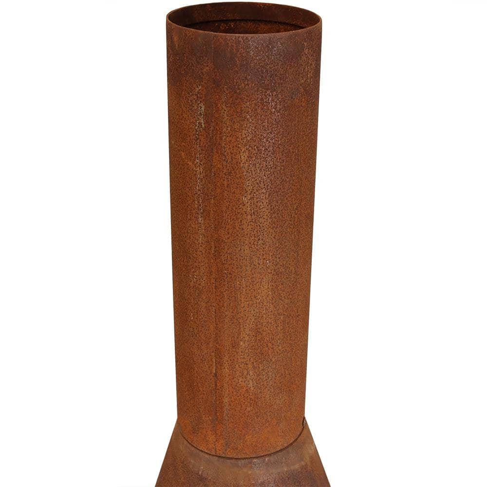 75'' Bronze Cold-Rolled Steel Wood-Burning Chiminea Fire Pit