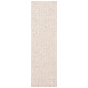 Abstract Beige/Light Brown 2 ft. x 8 ft. Striped Floral Runner Rug