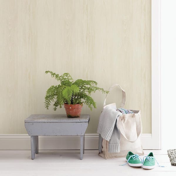Mapleton Cream Wood Paper Strippable Roll (Covers 56.4 sq. ft.)