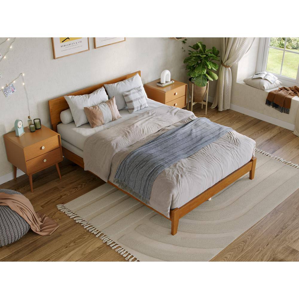 Orlando Light Toffee Full Wood Bed Frame with Headboard