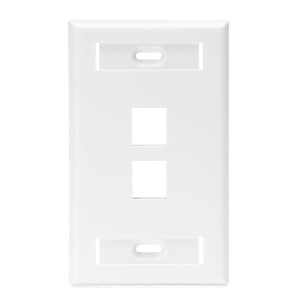 Leviton White 1Gang Audio/Video Wall Plate (1Pack) 420802WS The
