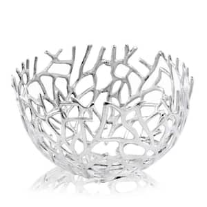 Rosemary Abstract Silver Round Twigs Bowl