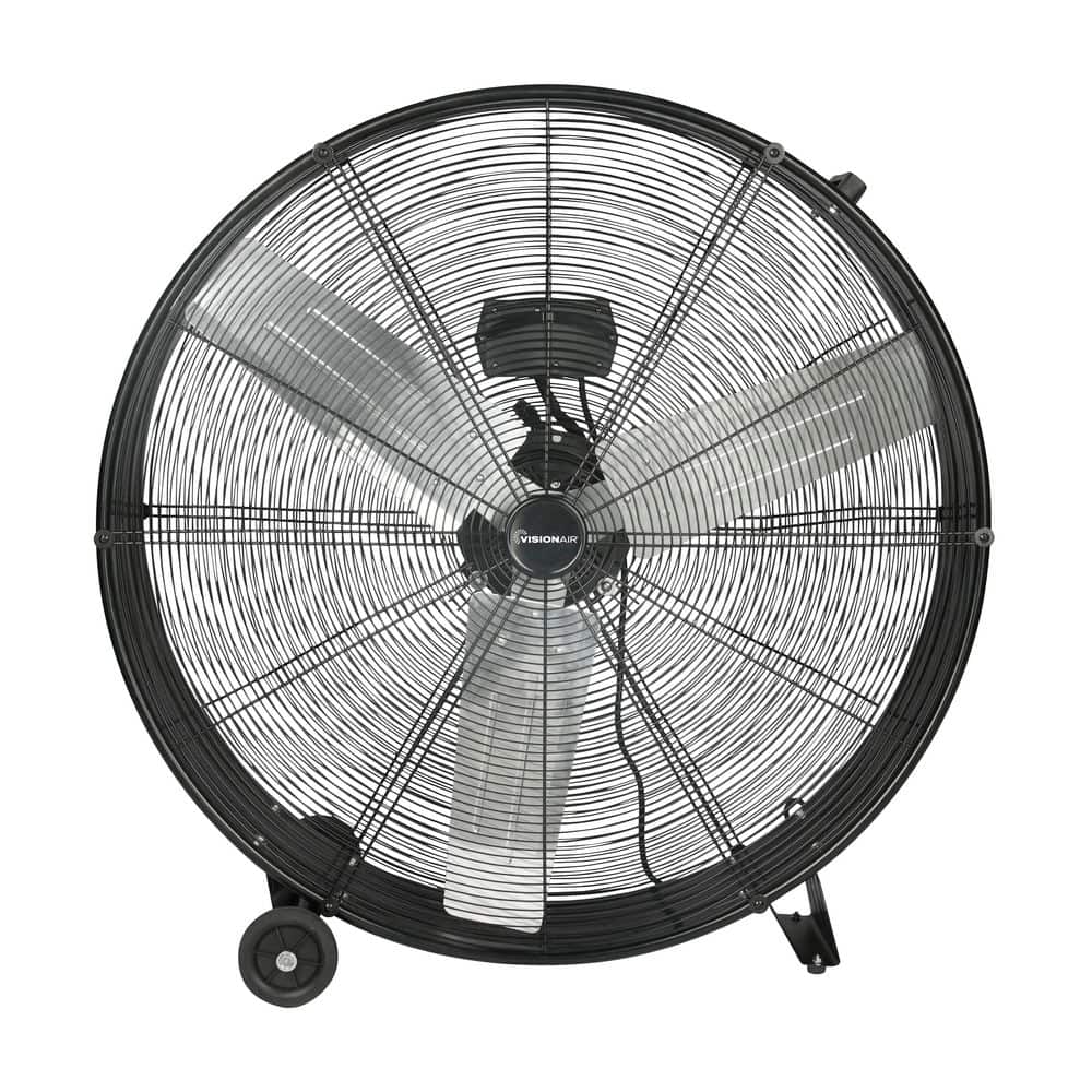 VISIONAIR 36 in. Heavy-Duty High Velocity Direct Drive Drum Fan, Black