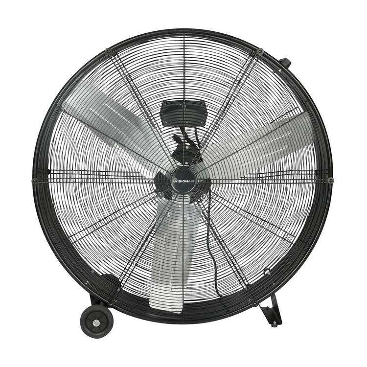 VISIONAIR 36 in. Heavy-Duty High Velocity Direct Drive Drum Fan, Black