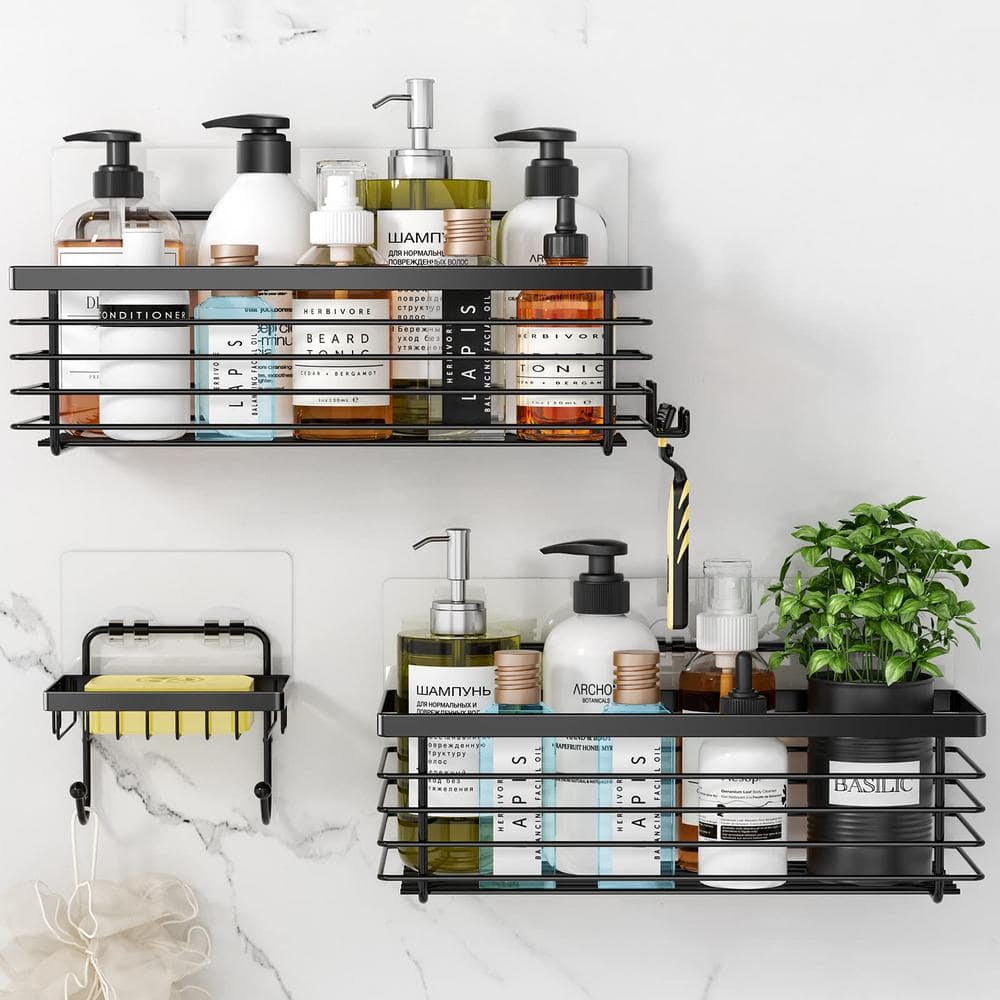 Shower Caddy Shower Shelves Rack Rustproof Wall Mounted Self Adhesive Caddy