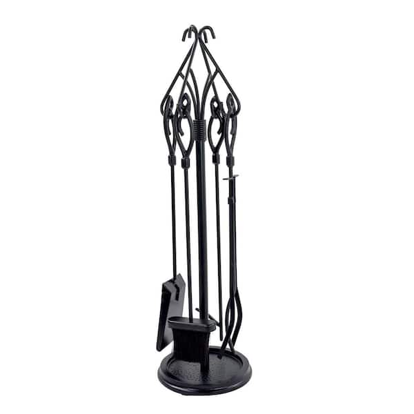 Pleasant Hearth Gothic 5-Piece Fireplace Tool Set with Decorative Handles