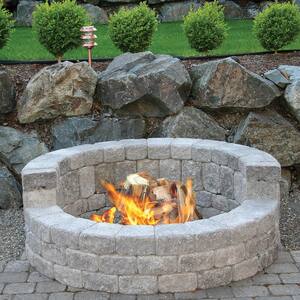 58 in. x 20 in. Concrete StackStone High Back Fire Pit Kit in Cascade Blend