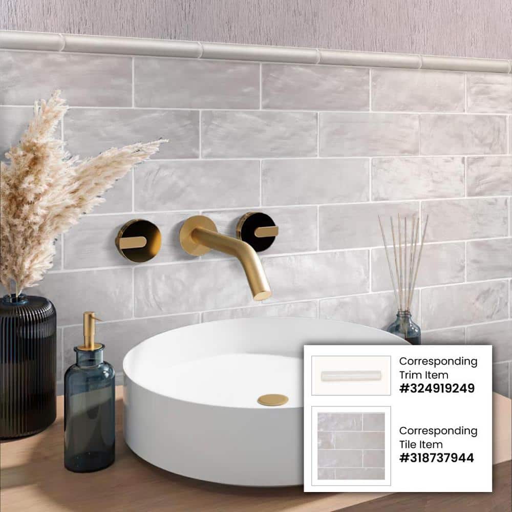 Apollo Gray Ceramic Subway Mosaic Tile 2.5" x 8"