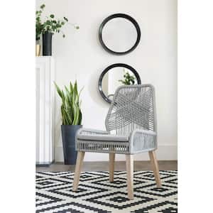 Nakia Gray Fabric Woven Back Side Chairs Set of 2