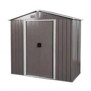 6 ft. x 4 ft. Outdoor Metal Shed Storage with Metal Floor Base (24 sq. ft.)