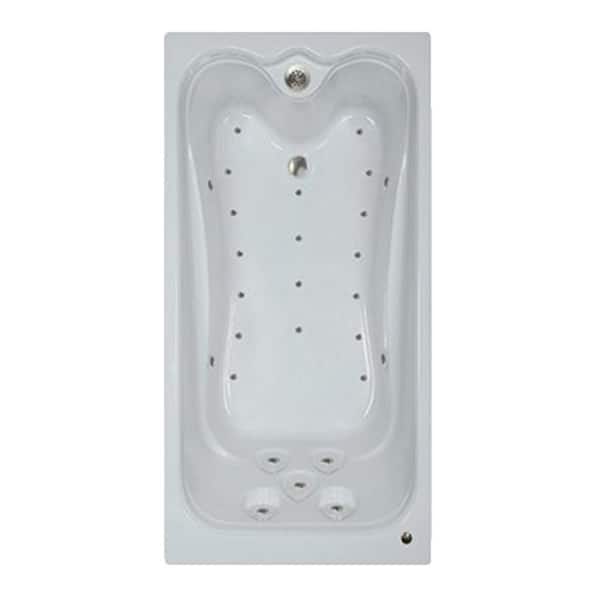 66 in. Acrylic Rectangular Drop-in Air Bathtub in White 66 in. Acrylic Rectangular Drop-in Air Bathtub in White