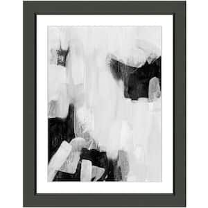 "Black and white abstract I" Framed Archival Paper Wall Art (24 in. x 28 in. in full size)