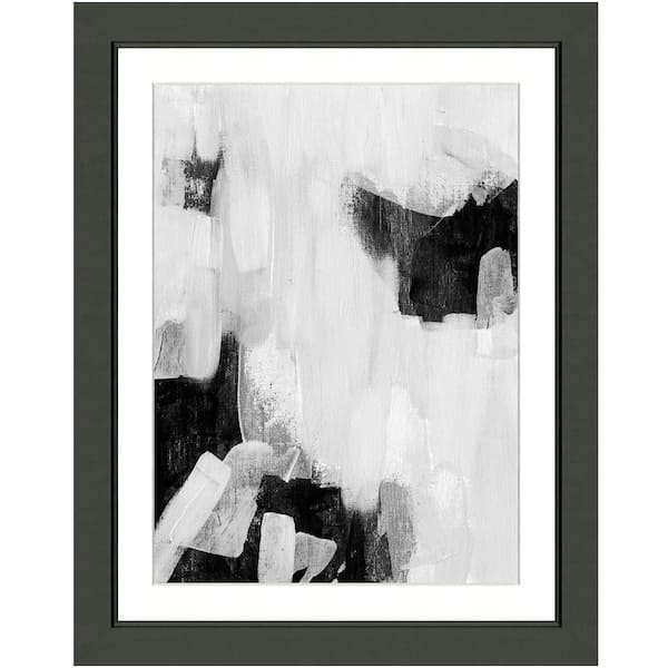 Vintage Print Gallery "Black and white abstract I" Framed Archival Paper Wall Art (26 in. x 32 in. in full size)