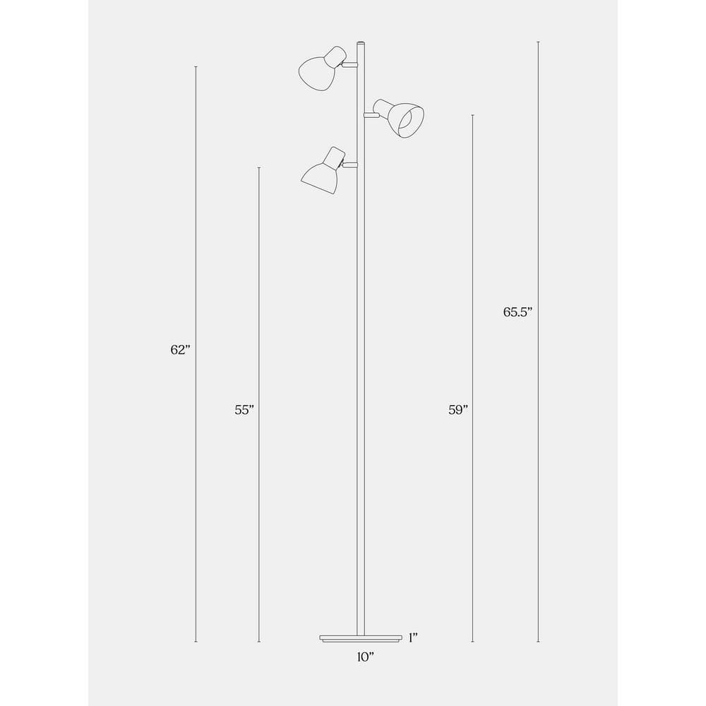 Ethan Classic Black Adjustable Multi-head LED Floor Lamp