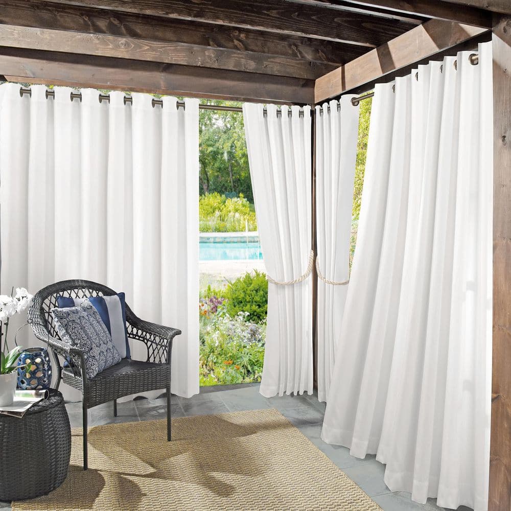 White 54" x 84" Polyester Blackout Grommet Curtain Panel
