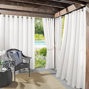 Sailor White 95 in. L x 54 in. W Room Darkening Indoor/Outdoor UV Protectant Curtain Panel