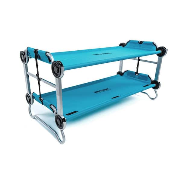 Disc-O-Bed Kid's Portable Bunkable Teal Blue Cot System