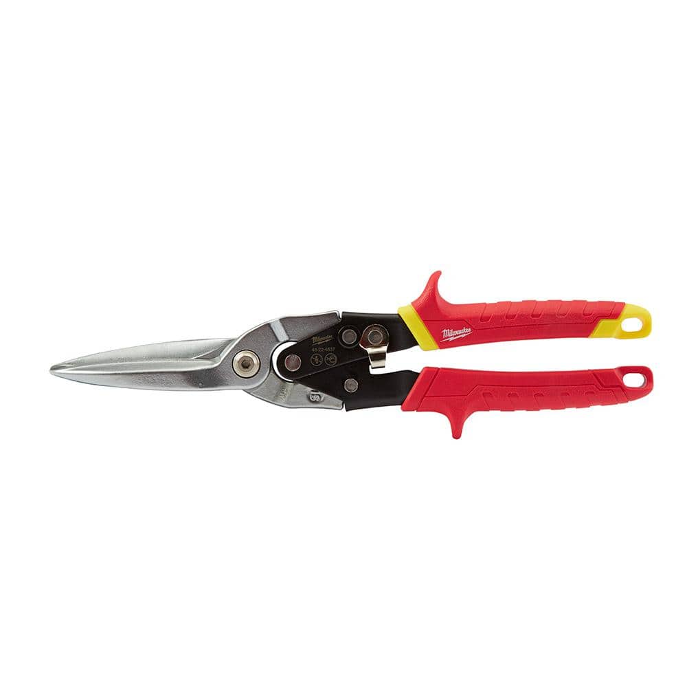 Milwaukee 11.5 in. Long Straight-Cut Aviation Snips 48-22-4537 - The Home  Depot